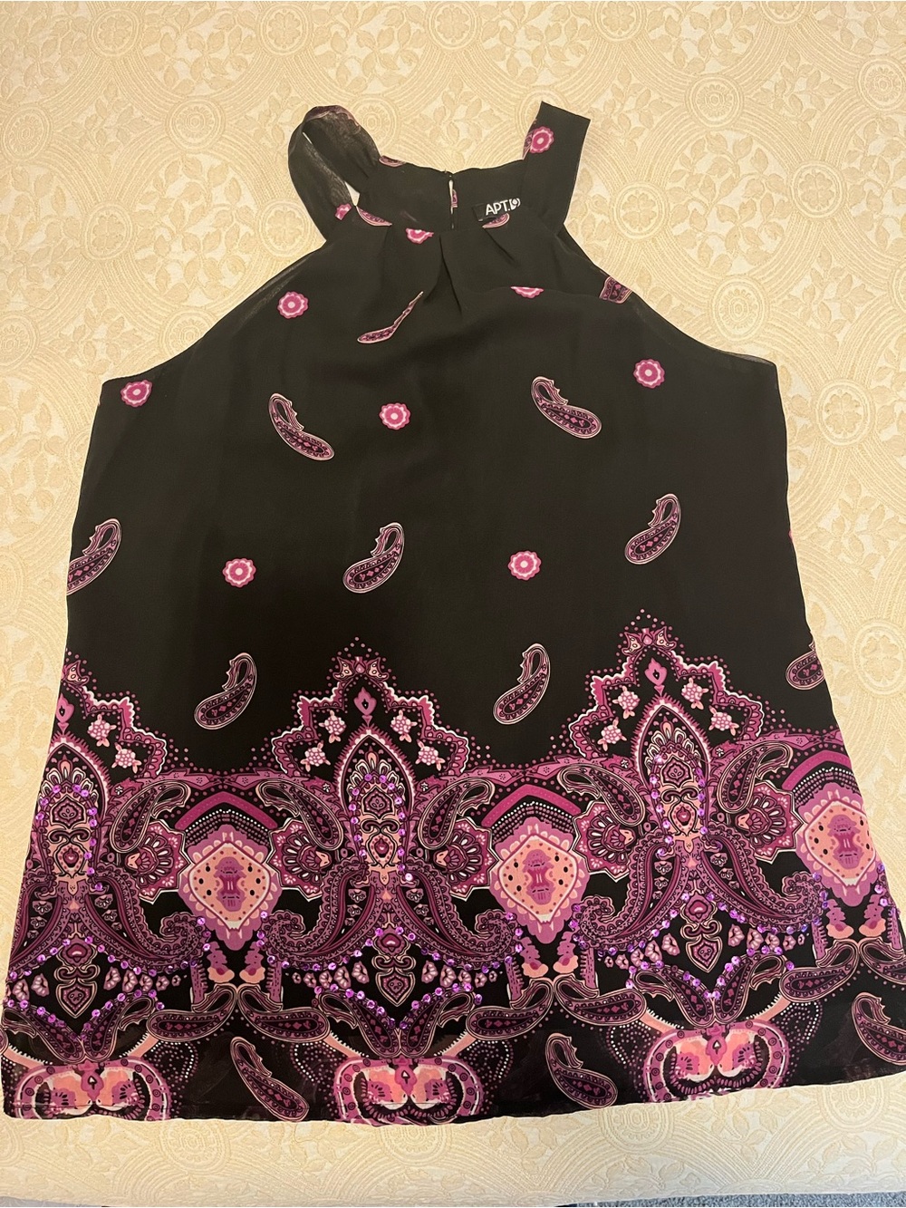 Apt. 9 Black Tank with Pink Floral Accent